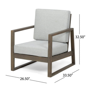 Nexusia Outdoor Acacia Wood Club Chair With Slat Design