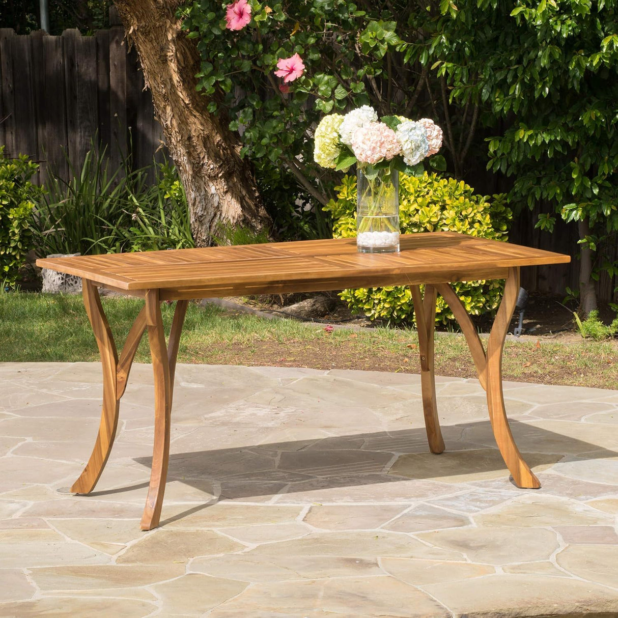 Outdoor Hermosa 7 Piece Wood Dining Set With Cushions - Teak