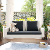 The Handwoven Wicker Porch Swing for Two