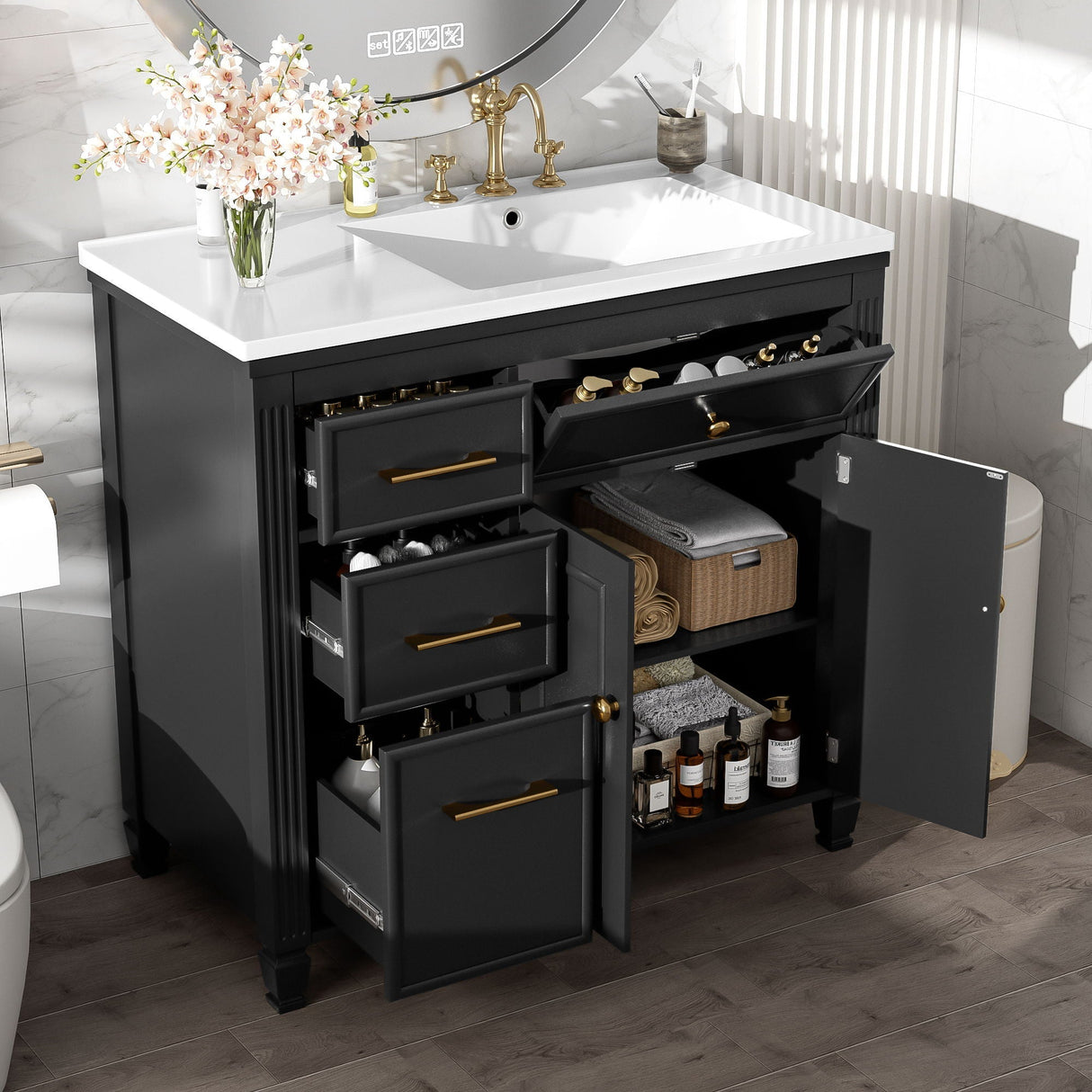 Modern Bathroom Vanity With Ceramic Sink