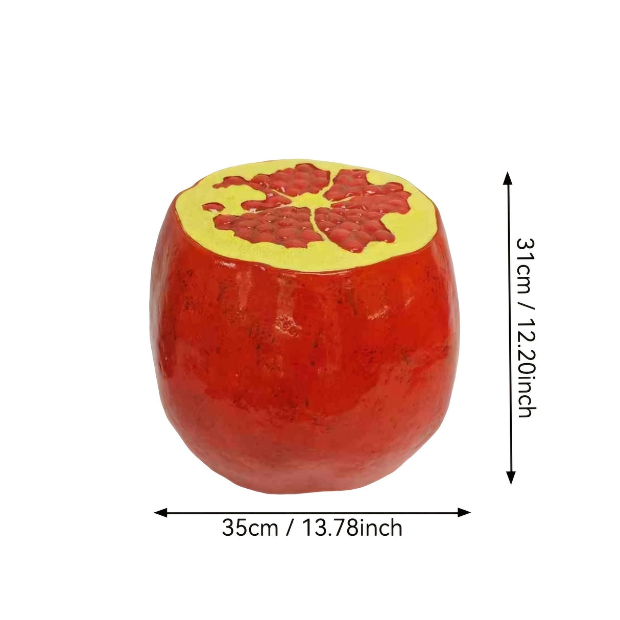 Pomegranate Fruit Stool – 13.4" Oversized Resin Stool