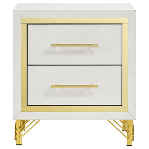 Chesney - 2 Drawer Nightstand With Trim, Bedroom Side Table - White