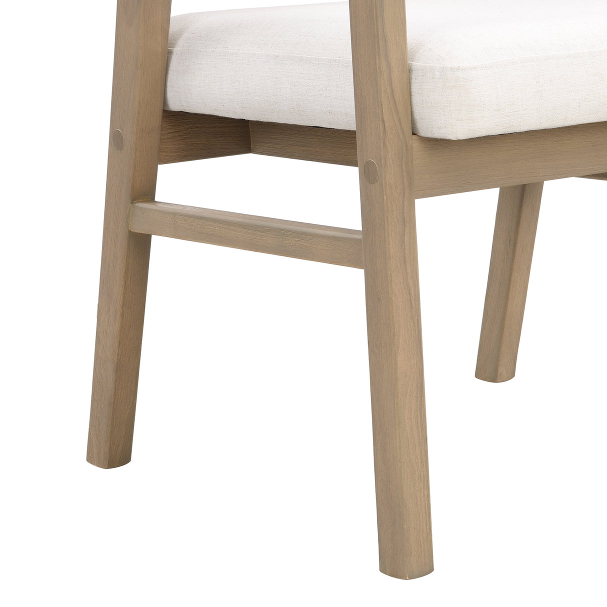Wooden Frame Dining Chair with Rattan Back, Set of 2