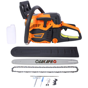 62Cc Gas Powered 20" Chainsaw with Aluminium Body - Orange