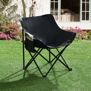 2 Pieces Outdoor Camping Chairs Folding / Portable, Comfortable Seating, Durable Steel Fram
