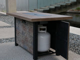 44"W x 25"H Outdoor Propane Fire Pit Table, 50,000 BTU, Cultured Stone