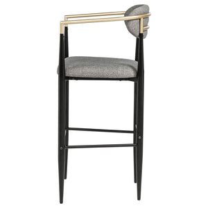 Tina Fabric Upholstered Bar Chair Dark Grey (Set of 2)