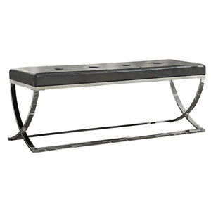 Curve Leg Bench With Upholstery - Black