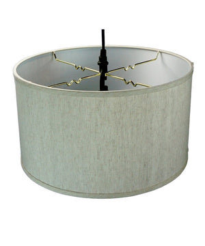 18"W 2 Light Swag Plug-In Pendant  Textured Oatmeal with Diffuser Black Cord