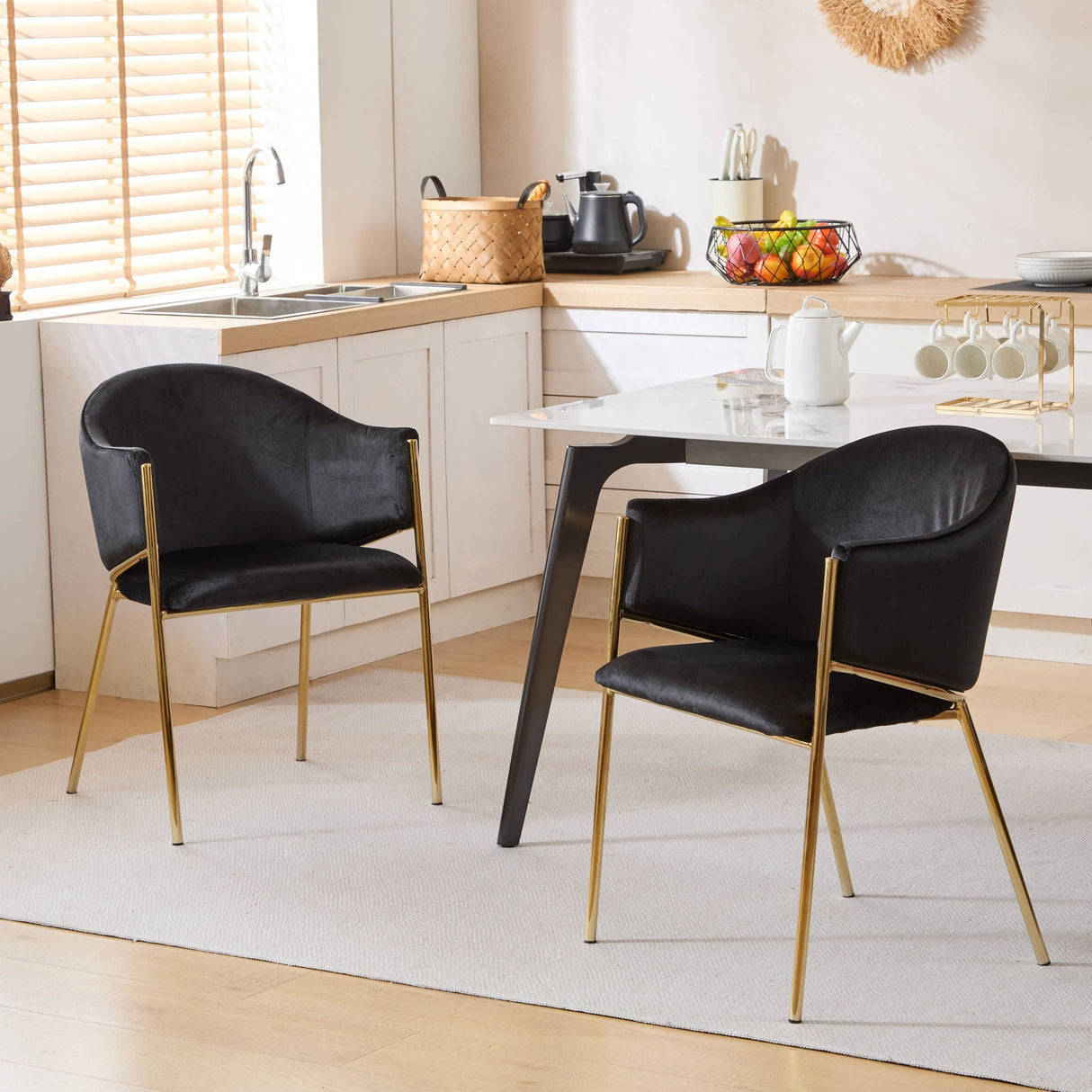 Modern Upholstered Dining Chair with Frame and Plush Comfort