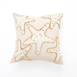 Starfish Embroidered Cushion 18x18"