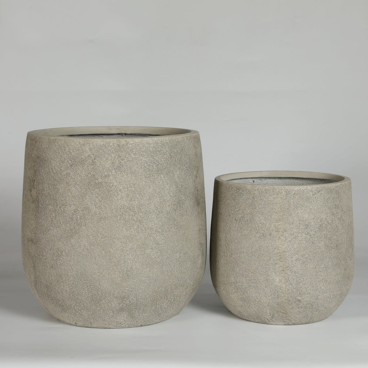 Round Concrete Planter Set of 2 - Antique Grey