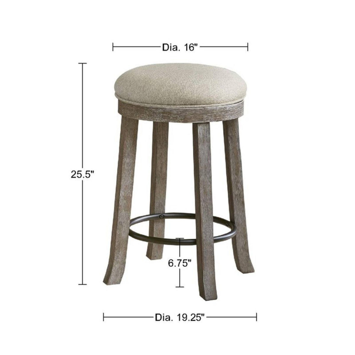 Swivel Counter Stool - Cream / Reclaimed Gray