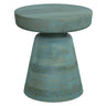 Handcrafted Mango Wood Accent Table with Sculptural Design - Multiple Colors