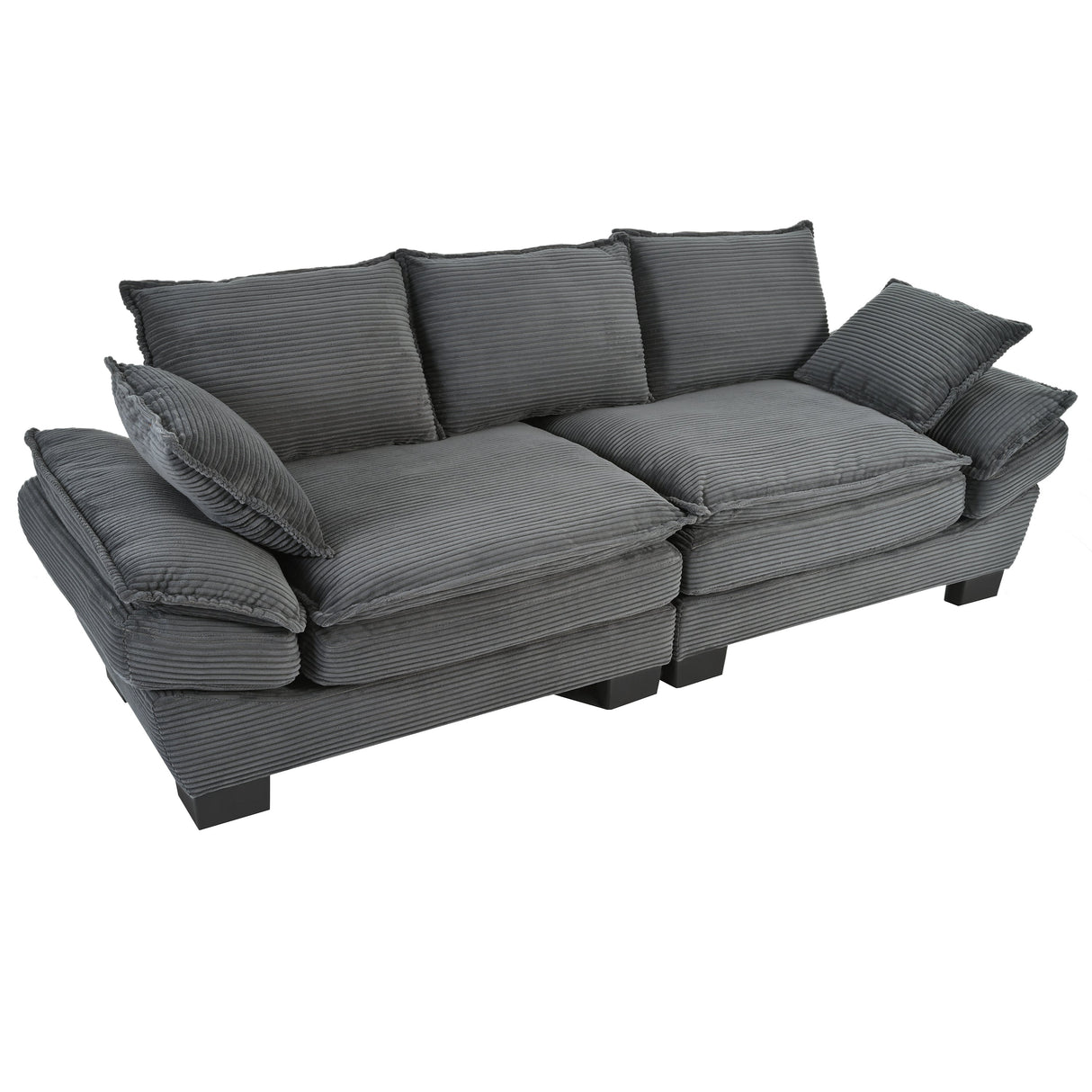 U-Style 85.4" Modern Curved Sofa