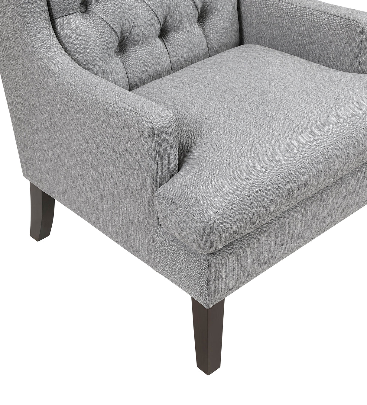 Button-Tufted Upholstered High Back Accent Chair