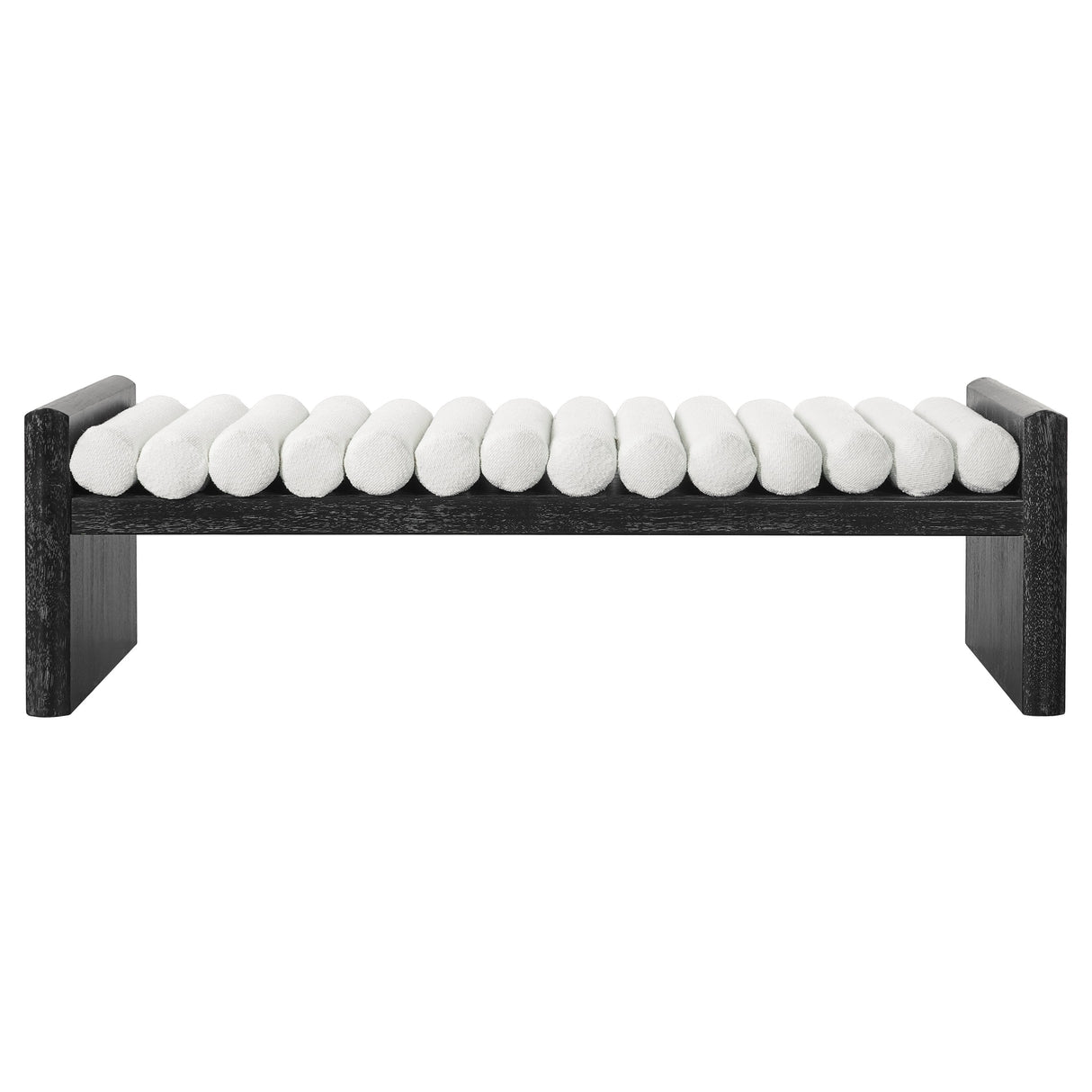 62.8" Modern Chenille Upholstered Bench