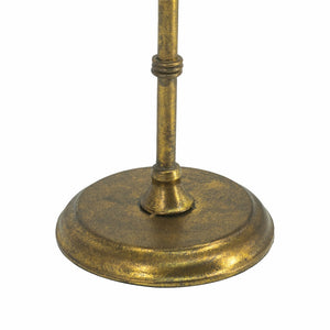 Vintage Inspired Gold Iron Table Clock with Pedestal Design - Gold