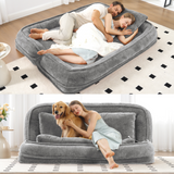 Extra-Large 2-in-1 Human & Dog Bed Sofa – Adjustable Loveseat Floor Couch with Plush Pillows
