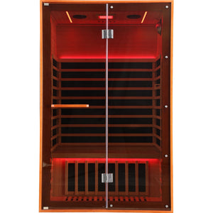 Double Sauna Room With Carbon Heating Plates - American White Oak