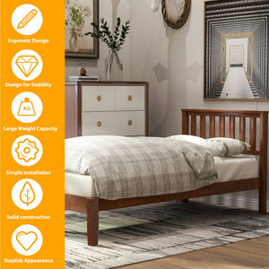 Platform Bed With Headboard, Footboard, Slat Support