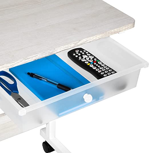 Adjustable Overbed Bedside Table with Wheels