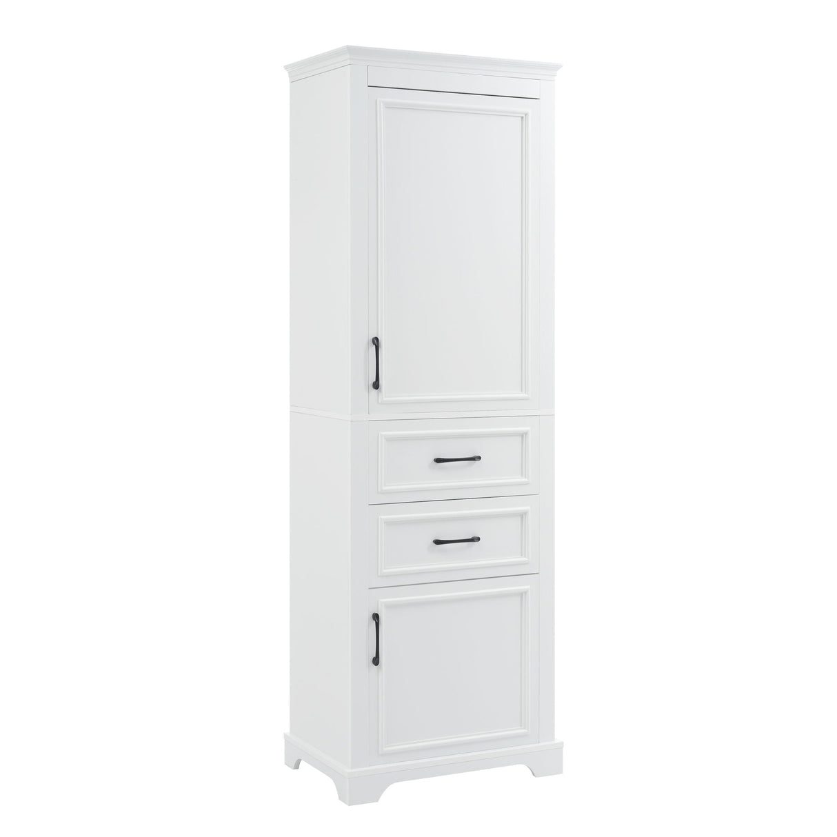 Freestanding Bathroom Vanity Tall With Damping Hinge Doors, Adjustable Shelves - White