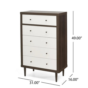 Nystrom - Mid Century Modern 5 Drawer Dresse