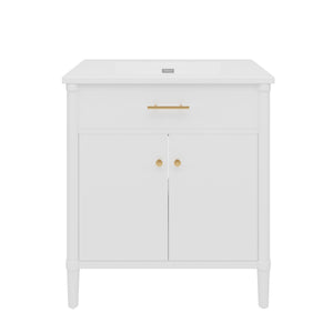 Bathroom Vanity with Sink and Adjustable Shelf - Soft Close Doors - Black, Green, or White