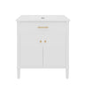 Bathroom Vanity with Sink and Adjustable Shelf - Soft Close Doors - Black, Green, or White