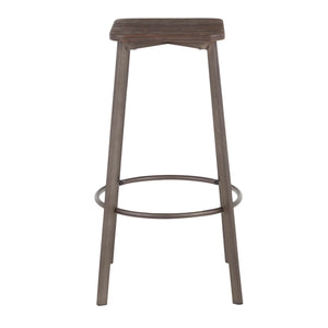 Clara - Industrial Square Barstool (Set of 2) - Espresso