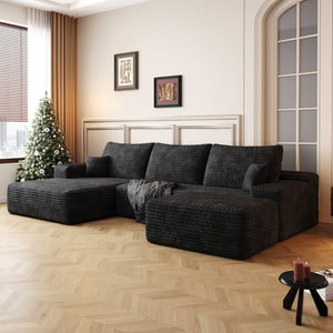 107" Cloud Sectional Sofa with Ottoman