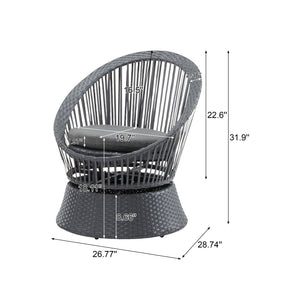 Modern Swivel Wicker Lounge Chair With Round Design