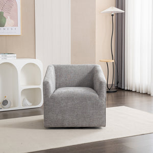 Nice Modern Upholstered Barrel Armchair, 360° Swivel