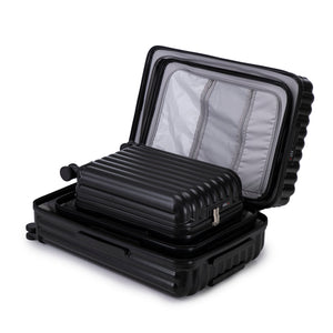 ABS Spinner Wheel Luggage Carry On Suitcase with Cup Holder and USB Port
