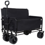 3-in-1 Convertible Folding Wagon Cart with Bench Seat & Storage