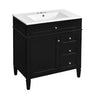 Bathroom Vanity With Top Sink, 2 Drawers & Tip Out Drawer