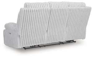 Rhines Falls - Reclining Power Sofa With Drop Down Table - Alloy