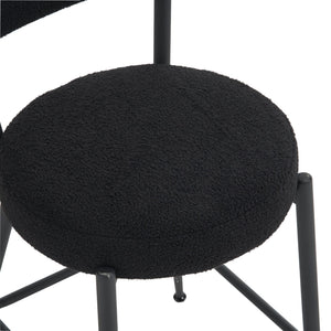 Modern Teddy Fabric Upholstered Bar Stools - Legs