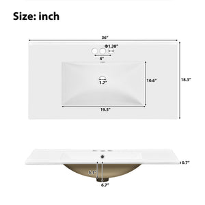 Bathroom Vanity With Sink, Soft Close Doors, Adjustable Shelves
