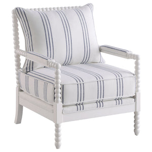 Blanchett Upholstered Bobbin Accent Chair White