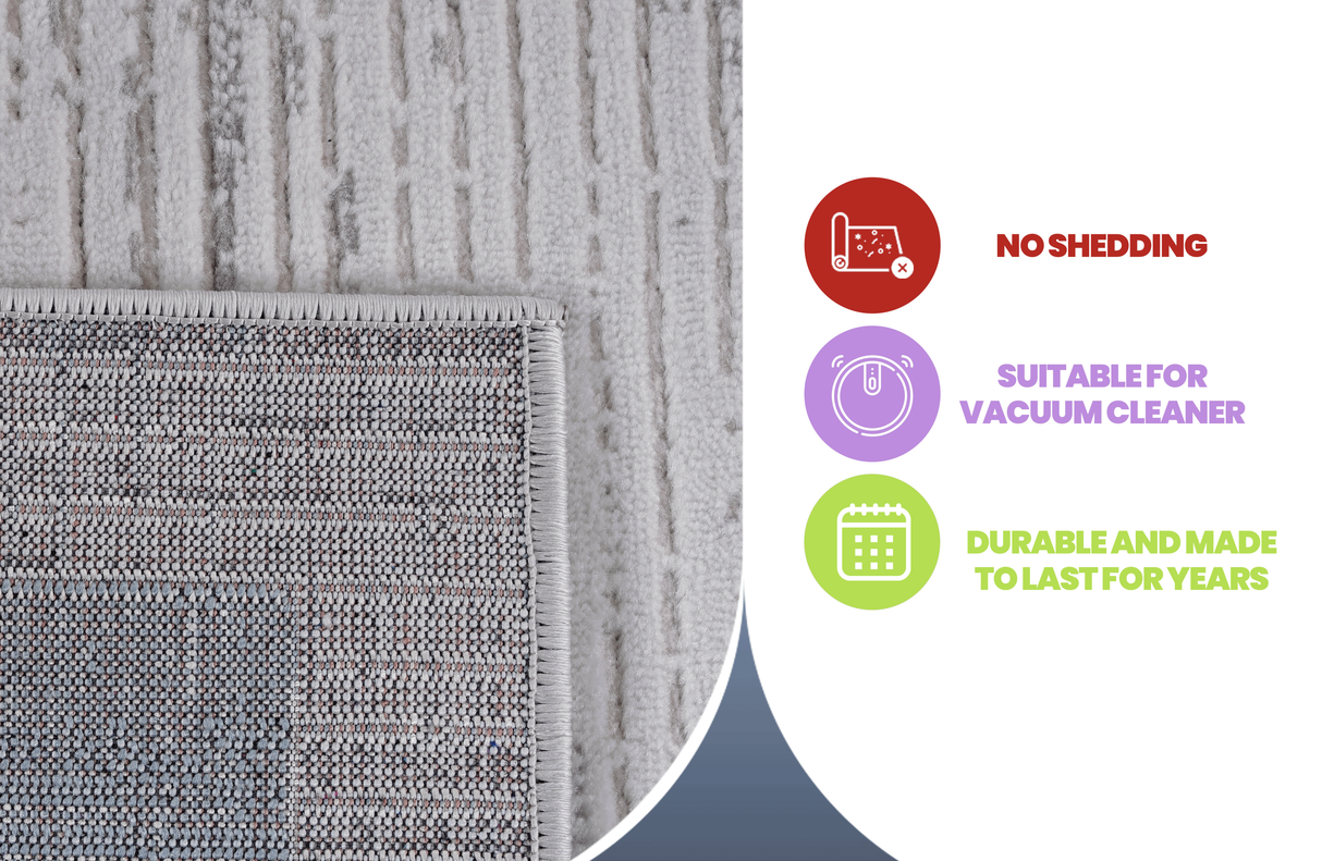 NAAR MARFI Collection Bordered Non-Shedding and Stain Resistant Area Rug