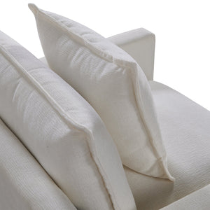 Plush Chenille Armchair with Deep Seating and Double-Layer Cushions