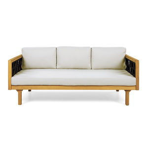 Three-Seater Outdoor Daybed - Acacia Wood Teak Finish Frame