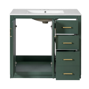 Bathroom Vanity With Sink Combo, Storage Cabinet, Freestanding Set With 3 Drawers & Soft Closing Doors