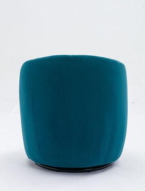 Swivel Accent Armchair Barrel Chair With Powder Coating Metal Ring