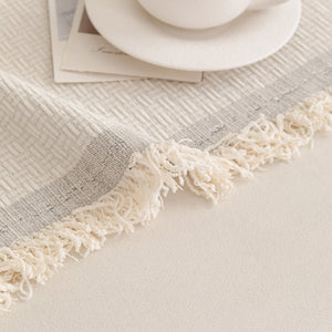 Textured Woven Modern Sofa Cover, Natural Blend Decorative Couch Throw Blanket