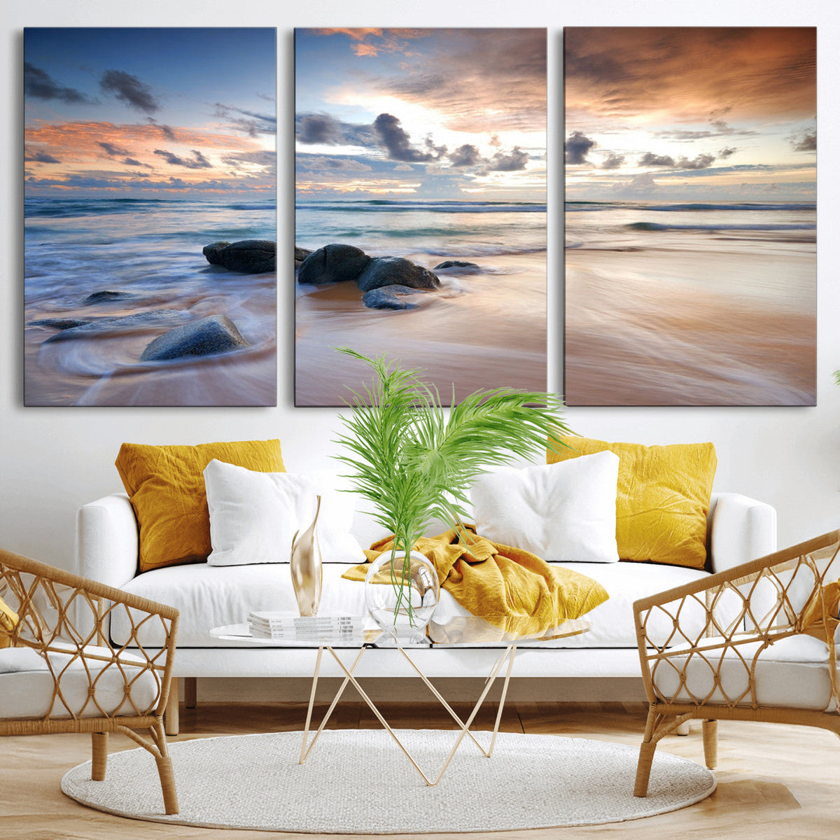 Serene Weather On The Beach Wall Art Canvas Print