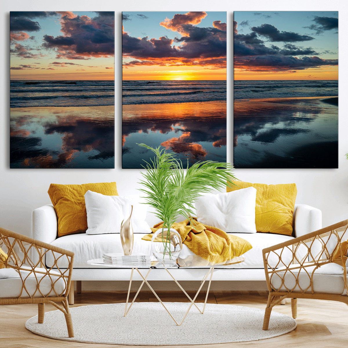 Beach Sunset Print - Stunning Ocean Canvas Artwork with