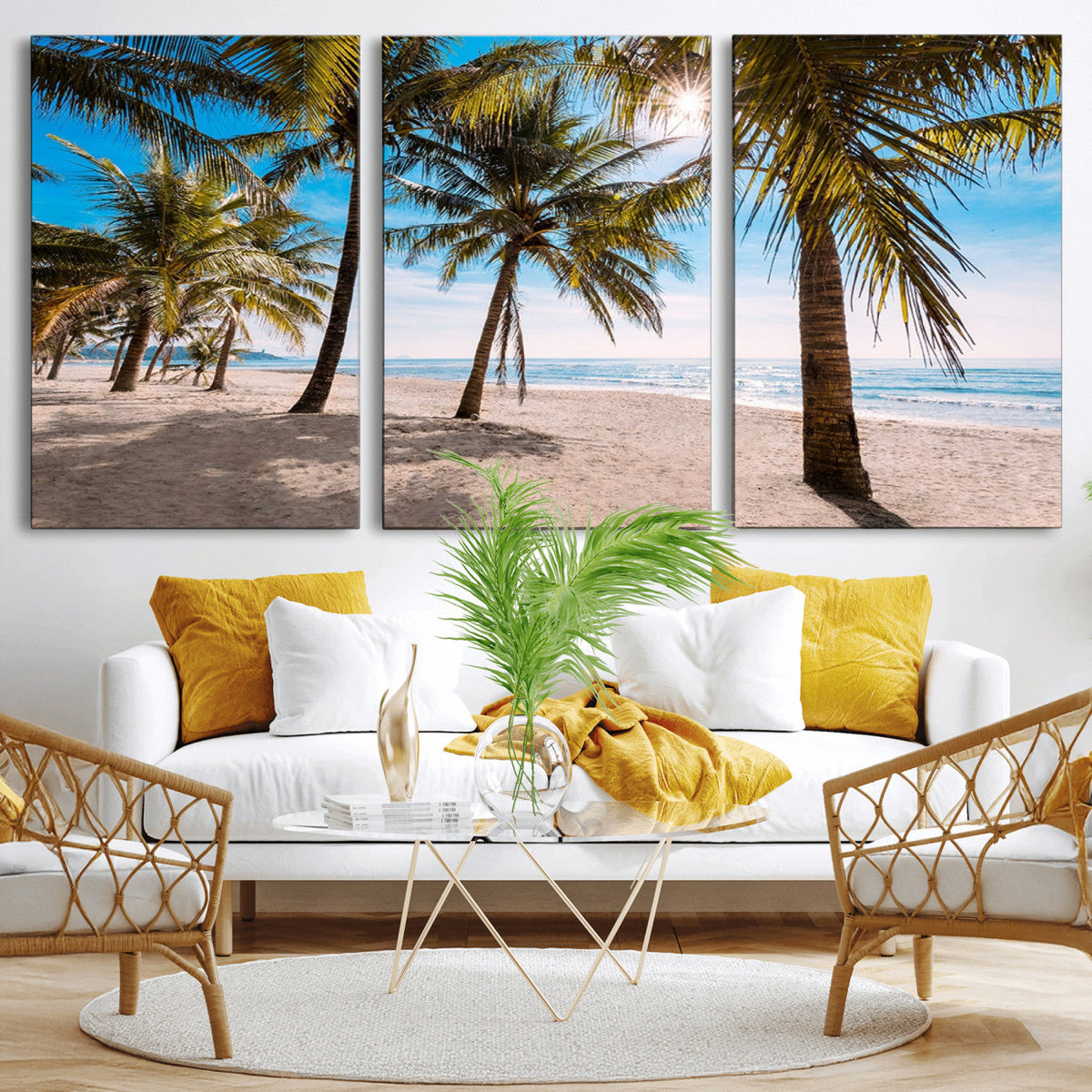 Palm Beach Tropical Island Wall Art Canvas Print